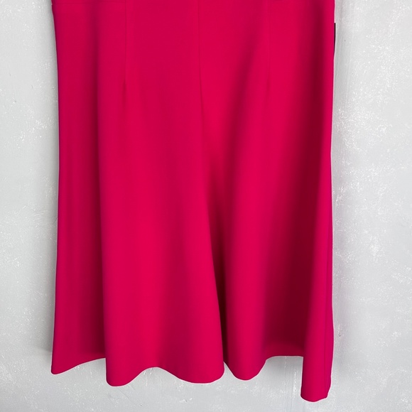 Tommy Hilfiger fit & flare dress size 10 ruffle sleeve crepe knit hot pink NEW - Picture 3 of 12
